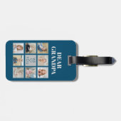 モダンパーソナライズされたおじいちゃん8枚の写真が大好き ラゲッジタグ (裏面横)