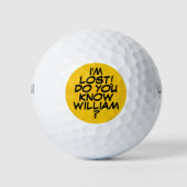 モダンパーソナライズされたおもしろいメッセ失ったージ ゴルフボール (正面)