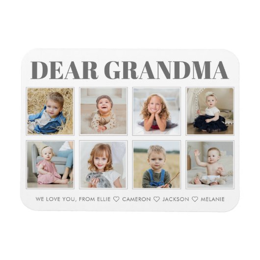 モダンパーソナライズされたお祖母さん愛する8 – 写真 マグネット (横)