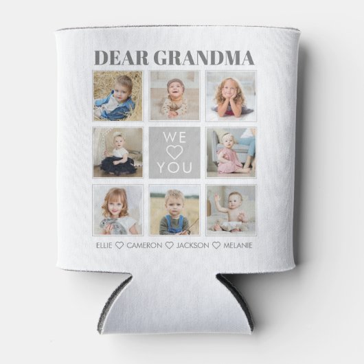 モダンパーソナライズされたお祖母さん愛する8 – 写真 缶クーラー (正面)