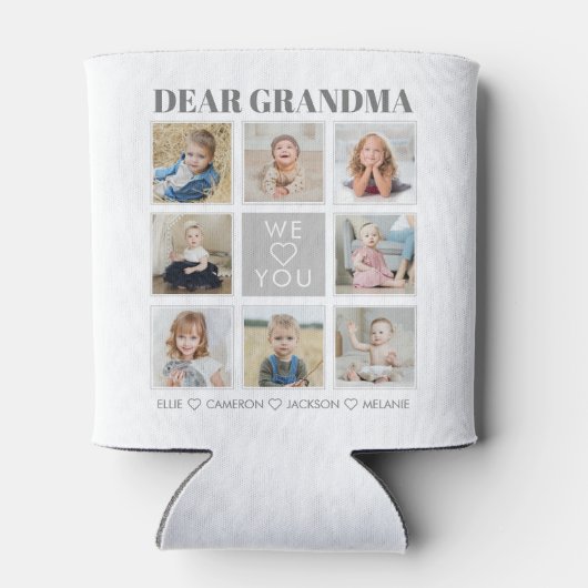 モダンパーソナライズされたお祖母さん愛する8 – 写真 缶クーラー (裏面)