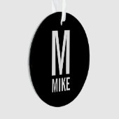 モダンパーソナライズされたはっきりしたモノグラム名 オーナメント (正面)