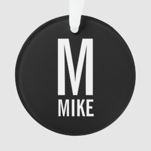 モダンパーソナライズされたはっきりしたモノグラム名 オーナメント