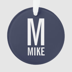 モダンパーソナライズされたはっきりしたモノグラム名 オーナメント