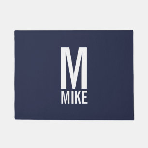モダンパーソナライズされたはっきりしたモノグラム名 ドアマット