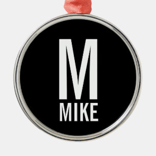 モダンパーソナライズされたはっきりしたモノグラム名 メタルオーナメント