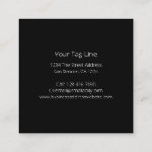 モダンパーソナライズされたはっきりした音モノグラムの音 スクエア名刺 (裏面)