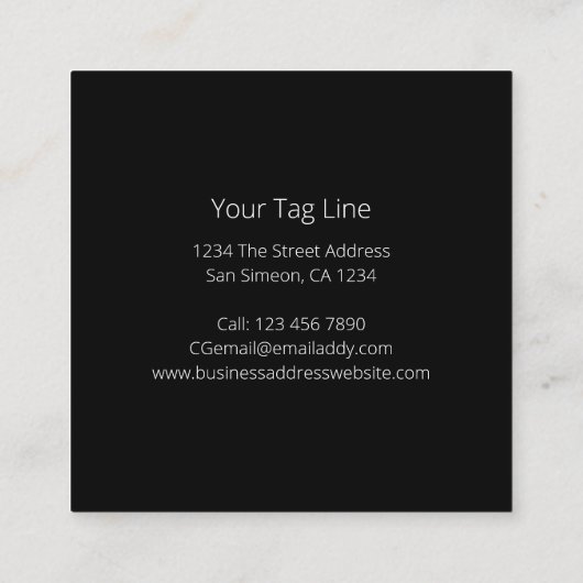 モダンパーソナライズされたはっきりした音モノグラムの音 スクエア名刺 (裏面)