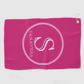 モダンパーソナライズされたイニシャル ゴルフタオル (横)