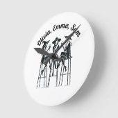 モダンパーソナライズされたウィチ・ワエレガントイン・ナイト ラウンド壁時計 (傾斜)