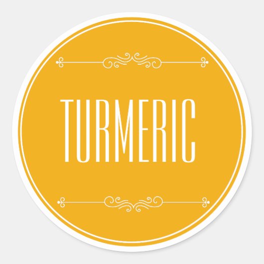 モダンパーソナライズされたウメリックイエローホワイト文字 ラウンドシール (正面)