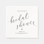 モダンパーソナライズされたエレガントブライダルシャワー スタンダードカクテルナプキン (正面)