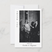 モダンパーソナライズされたエレガントメッセージの結婚写真 サンキューカード (正面)