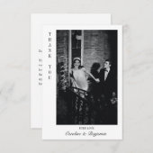 モダンパーソナライズされたエレガントメッセージの結婚写真 サンキューカード (正面/裏面)