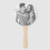 モダンパーソナライズされたエレガントモノグラム結婚写真 ハンドファン (裏面)