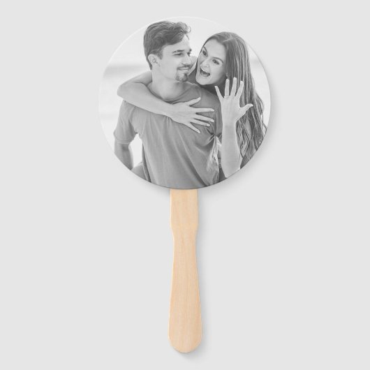 モダンパーソナライズされたエレガントモノグラム結婚写真 ハンドファン (裏面)