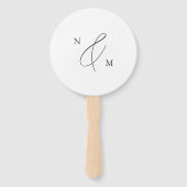 モダンパーソナライズされたエレガントモノグラム結婚写真 ハンドファン (正面)