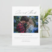 モダンパーソナライズされたエレガント写真結婚の サンキューカード (スタンド正面)