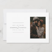 モダンパーソナライズされたエレガント写真結婚の サンキューカード (正面)