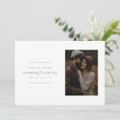 モダンパーソナライズされたエレガント写真結婚の サンキューカード (スタンド正面)