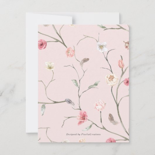 モダンパーソナライズされたエレガント感謝していフローラ (裏面)