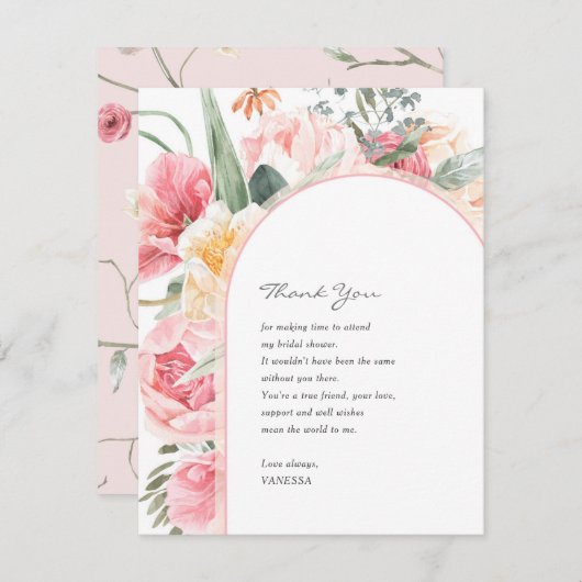 モダンパーソナライズされたエレガント感謝していフローラ (正面/裏面)