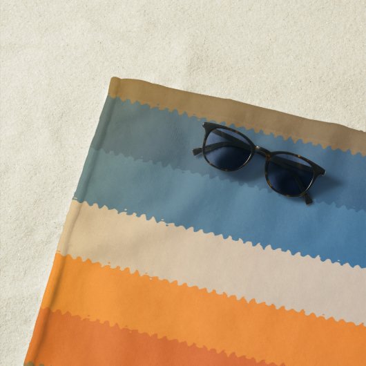 モダンパーソナライズされたカスタムカラフル模様 ビーチタオル (インサイチュ)