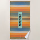 モダンパーソナライズされたカスタムカラフル模様 ビーチタオル (正面)