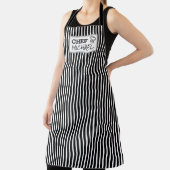 モダンパーソナライズされたカスタムシェフブラックストライプの エプロン (インサイチュ)