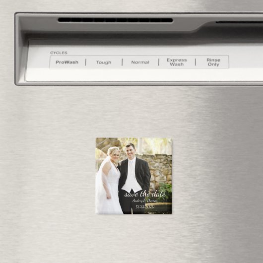 モダンパーソナライズされたカスタム写真の日付の保存 マグネット (インサイチュ (食洗機))