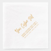 モダンパーソナライズされたカスタム文字パーティー 箔ナプキン (正面)
