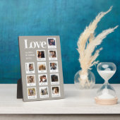 モダンパーソナライズされたカップル写真ラブグレーベージュ フォトプラーク (側面)