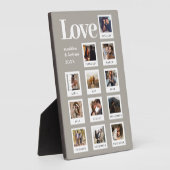 モダンパーソナライズされたカップル写真ラブグレーベージュ フォトプラーク (側面)