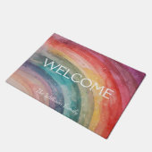 モダンパーソナライズされたカラフルRainbow Doormat ドアマット (アングル)
