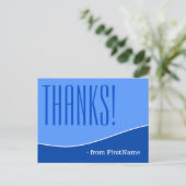 モダンパーソナライズされたシックな「感謝してい!」 ポストカード (スタンド正面)