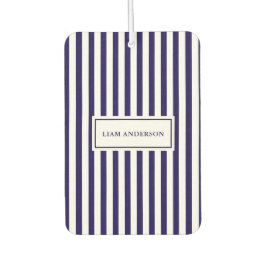 モダンパーソナライズされたシンプルネイビー縦型ストライプの カーエアーフレッシュナー
