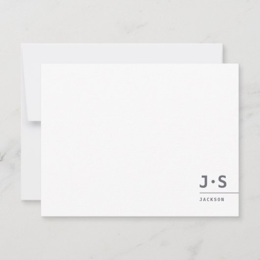 モダンパーソナライズされたシンプルモノグラムプロフェッショナル ノートカード (正面)