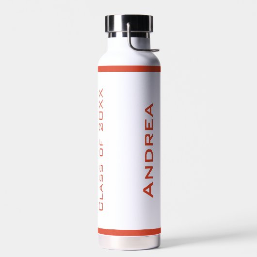 モダンパーソナライズされたシンプル卒業赤文字 ウォーターボトル (左面)