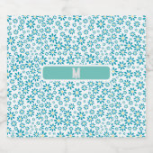 モダンパーソナライズされたデイジー花イニシャル スパークリングワインラベル (シングルラベル)