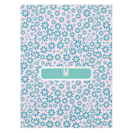 モダンパーソナライズされたデイジー花イニシャル テーブルクロス