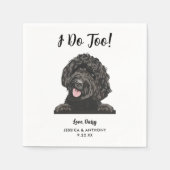 モダンパーソナライズされたドッグ結婚ズ スタンダードカクテルナプキン (正面)