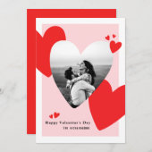 モダンパーソナライズされたハッピーバレンタインデー シーズンカード (正面/裏面)