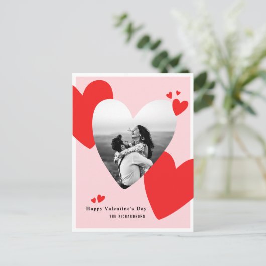 モダンパーソナライズされたハッピーバレンタインデー シーズンポストカード (スタンド正面)