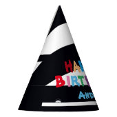 モダンパーソナライズされたハッピーバースデー名かわいいクール パーティーハット (左)