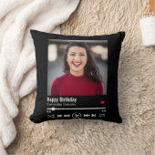 モダンパーソナライズされたハッピーバースデー クッション (ブランケット)