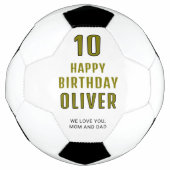 モダンパーソナライズされたハッピーバースデー サッカーボール (正面)