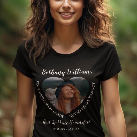 モダンパーソナライズされたハート写真記念Tシャツ Tシャツ