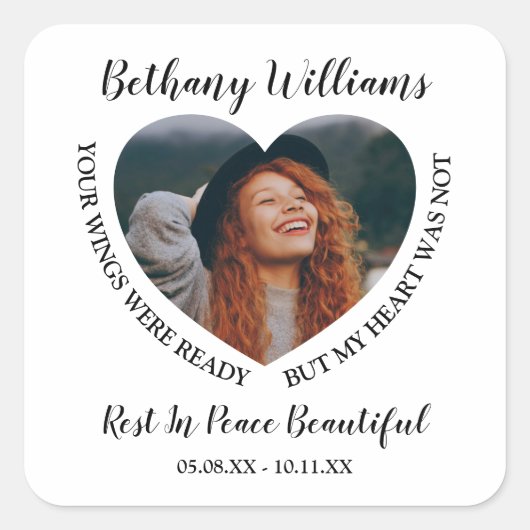 モダンパーソナライズされたハート スクエアシール (正面)