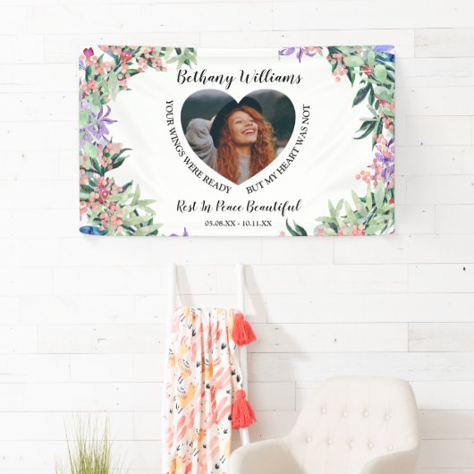 モダンパーソナライズされたハート 横断幕 (インサイチュ)