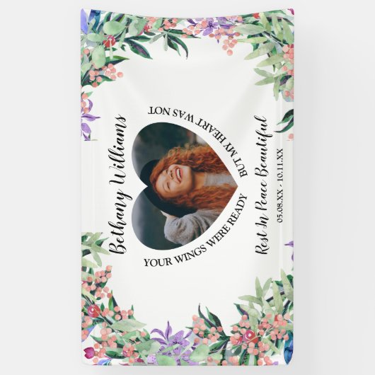 モダンパーソナライズされたハート 横断幕 (縦)